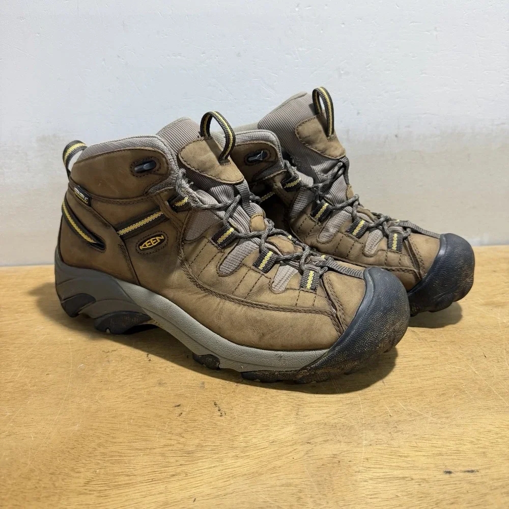 Keen Targhee II Mid Waterproof Hiking Boots Mens 11 Brown Leather 1017346